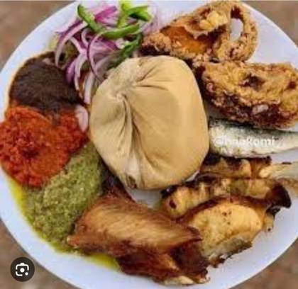 Grilled Salmon with Kenkey